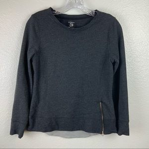 Impact Dark Gray Sweater with Decor Zipper Small